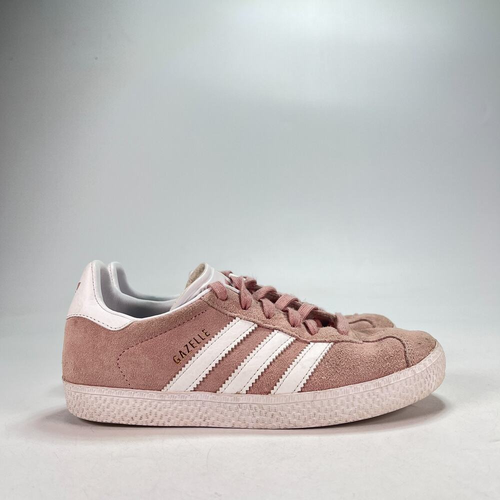 Adidas Gazelle Pink White Suede Low Top Casual Sneakers Shoes BY9548 Youth Sz 3